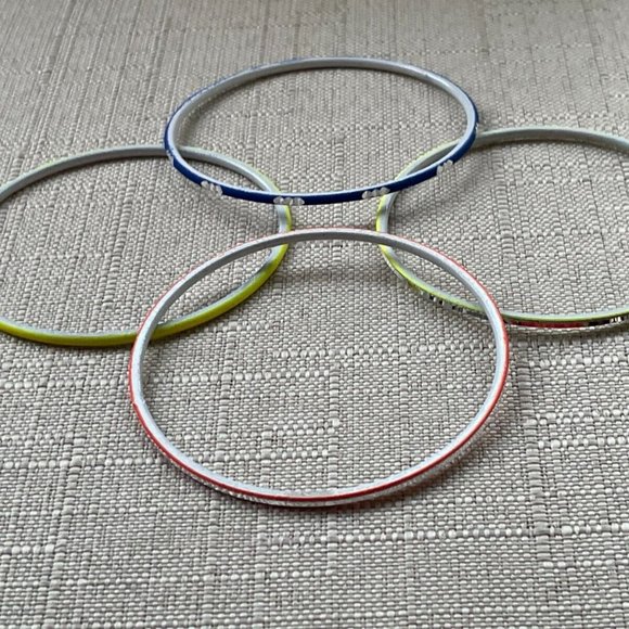 Glass Bangle Multi Color Bracelet Wrist Band Bangles Set of 4 - Picture 10 of 11